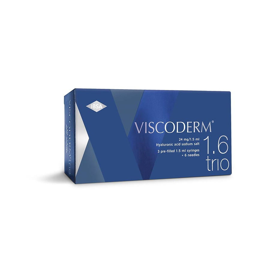 Ibsa Viscoderm Trio
Contiene 3 siringa da 1,5ml.
Indicato per un'azione correttiva/di riempimento delle depressioni cutanee naturali e indotte.