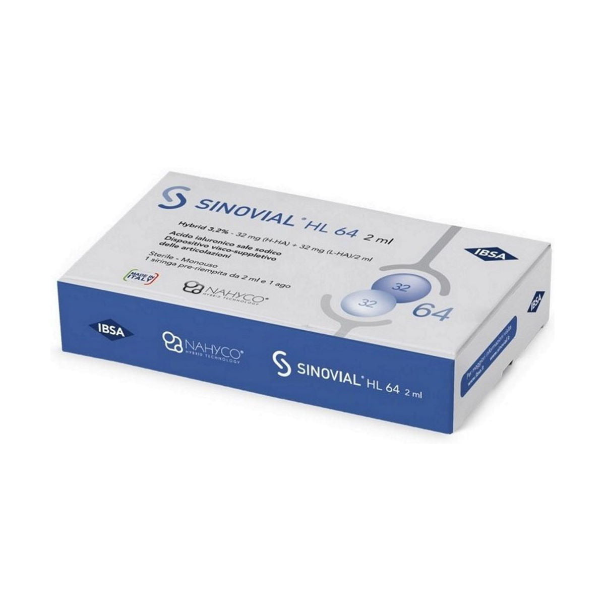 Sinovial HL 64
Contiene 1 siringa da 2ml
Indicato per agire come sostituto del liquido sinoviale nei trattamenti intra-articolari e per questo molto utile in caso di osteoartrosi.